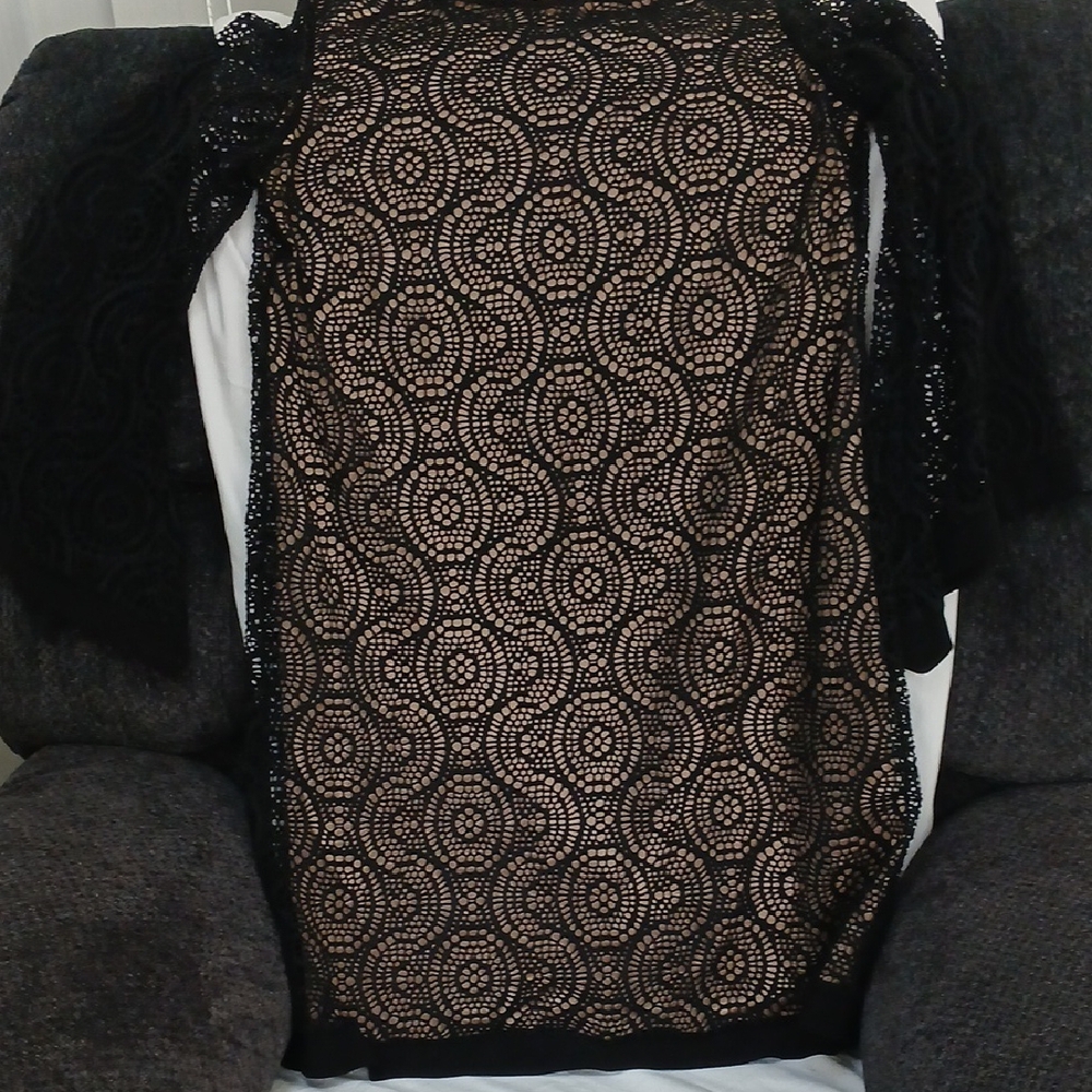 Black Lace Overlay Dress